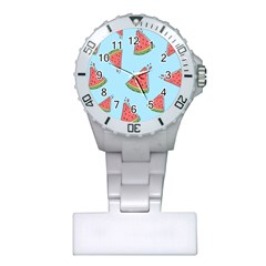 Watermelon Fruit Pattern Tropical Plastic Nurses Watch by Apen