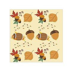 Leaves Foliage Acorns Barrel Square Satin Scarf (30  X 30 ) by Apen