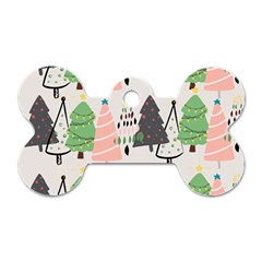 Christmas Trees Icons Dog Tag Bone (two Sides) by Apen