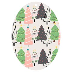 Christmas Trees Icons UV Print Acrylic Ornament Oval