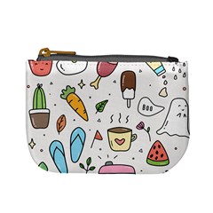 Doodle Fun Food Drawing Cute Mini Coin Purse by Apen