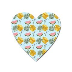 Summer Pattern Texture Vibes Heart Magnet by Apen