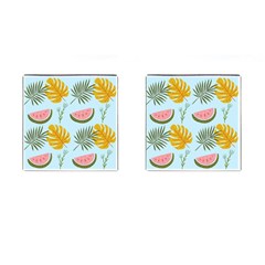 Watermelon Leaves Fruit Foliage Cufflinks (square) by Apen