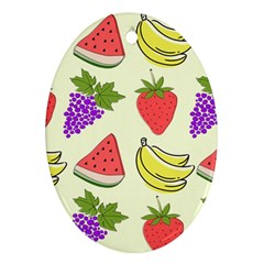 Fruits Pattern Background Food Ornament (oval)