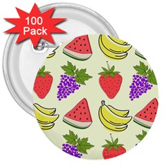 Fruits Pattern Background Food 3  Buttons (100 Pack)  by Apen