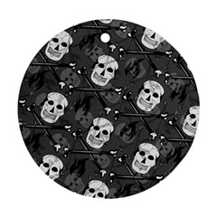 Skull Skeleton Pattern Texture Ornament (round)