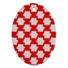 Christmas Snowflakes Background Pattern Ornament (oval)