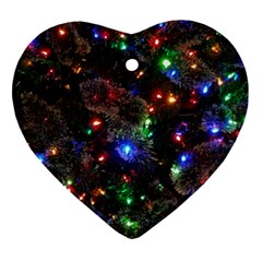 Christmas Lights Heart Ornament (two Sides) by Apen