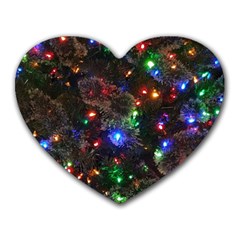 Christmas Lights Heart Mousepad by Apen