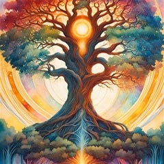 Tree Cosmic Spiritual Meditation Play Mat (square) by Apen
