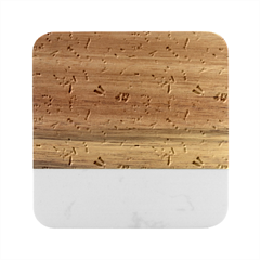 New Year Christmas Winter Pattern Marble Wood Coaster (square) by Apen