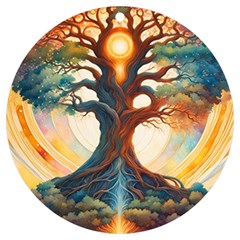 Tree Cosmic Spiritual Meditation Uv Print Acrylic Ornament Round by Apen