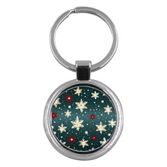 Snowflakes Winter Snow Key Chain (Round)