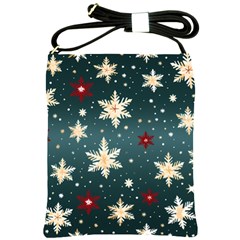 Snowflakes Winter Snow Shoulder Sling Bag by Apen