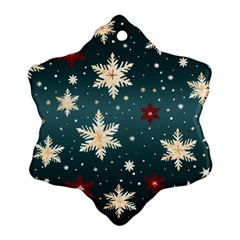 Snowflakes Winter Snow Snowflake Ornament (two Sides) by Apen