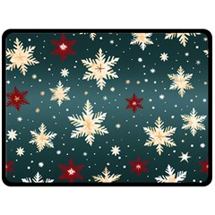 Snowflakes Winter Snow Two Sides Fleece Blanket (large) by Apen