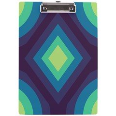 Pattern Blue Green Retro Design A4 Acrylic Clipboard by Ravend