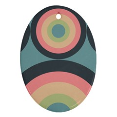 Circles Design Pattern Tile Ornament (oval)