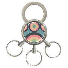 Circles Design Pattern Tile 3-ring Key Chain