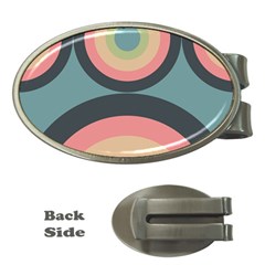 Circles Design Pattern Tile Money Clips (oval) 