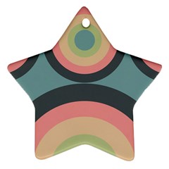 Circles Design Pattern Tile Star Ornament (two Sides)