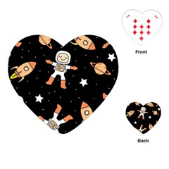 Astronaut Space Rockets Spaceman Playing Cards Single Design (heart) by Ravend