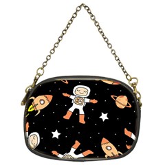 Astronaut Space Rockets Spaceman Chain Purse (two Sides)