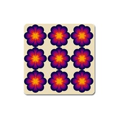 Flower Pattern Design Seamless Square Magnet