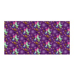 Pumpkins Ghosts Skeleton Pattern Satin Wrap 35  X 70 