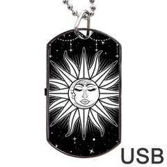 Sun Moon Star Universe Space Dog Tag Usb Flash (two Sides)