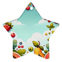 Fruits Sweet Papaya Orange Pattern Ornament (star)