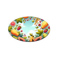 Fruits Sweet Papaya Orange Pattern Sticker Oval (10 Pack)