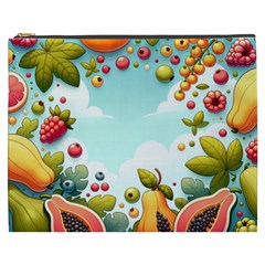 Fruits Sweet Papaya Orange Pattern Cosmetic Bag (xxxl)