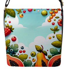 Fruits Sweet Papaya Orange Pattern Flap Closure Messenger Bag (s)