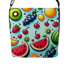 Fruits Sweet Pattern Flap Closure Messenger Bag (l)