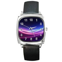 Cosmic Galaxy Quantum Art Nature Square Metal Watch