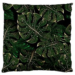 Monstera Plant Tropical Jungle Large Premium Plush Fleece Cushion Case (one Side) by Ravend