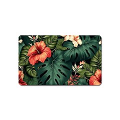 Flowers Monstera Foliage Tropical Magnet (name Card)