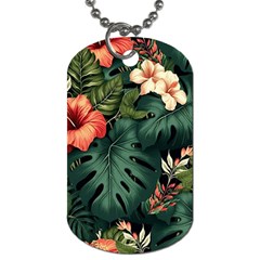 Flowers Monstera Foliage Tropical Dog Tag (two Sides)