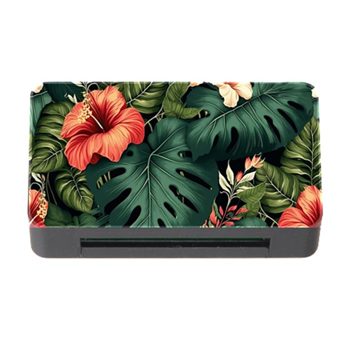 Flowers Monstera Foliage Tropical Memory Card Reader with CF