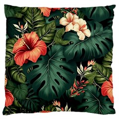 Flowers Monstera Foliage Tropical Large Cushion Case (two Sides)