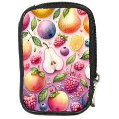 Fruits Apple Strawberry Raspberry Compact Camera Leather Case