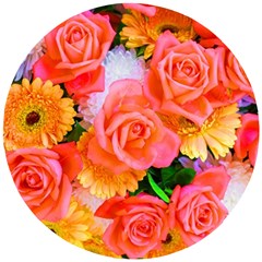 Bouquet Floral Blossom Anniversary Wooden Puzzle Round by Ravend