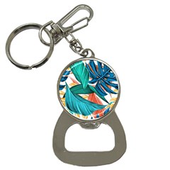 Leaves Tropical Exotic Green Plant Bottle Opener Key Chain