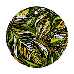 Foliage Pattern Texture Background Ornament (round)