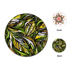 Foliage Pattern Texture Background Playing Cards Single Design (round)