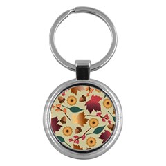 Autumn Leaves Colours Season Key Chain (round)