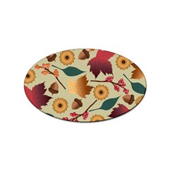 Autumn Leaves Colours Season Sticker Oval (10 Pack)