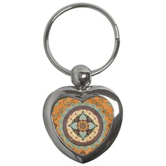 Mandala Floral Decorative Flower Art Key Chain (heart)