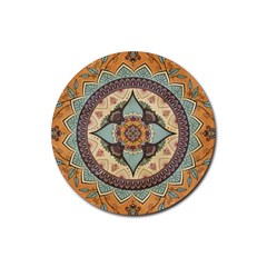 Mandala Floral Decorative Flower Art Rubber Coaster (round)